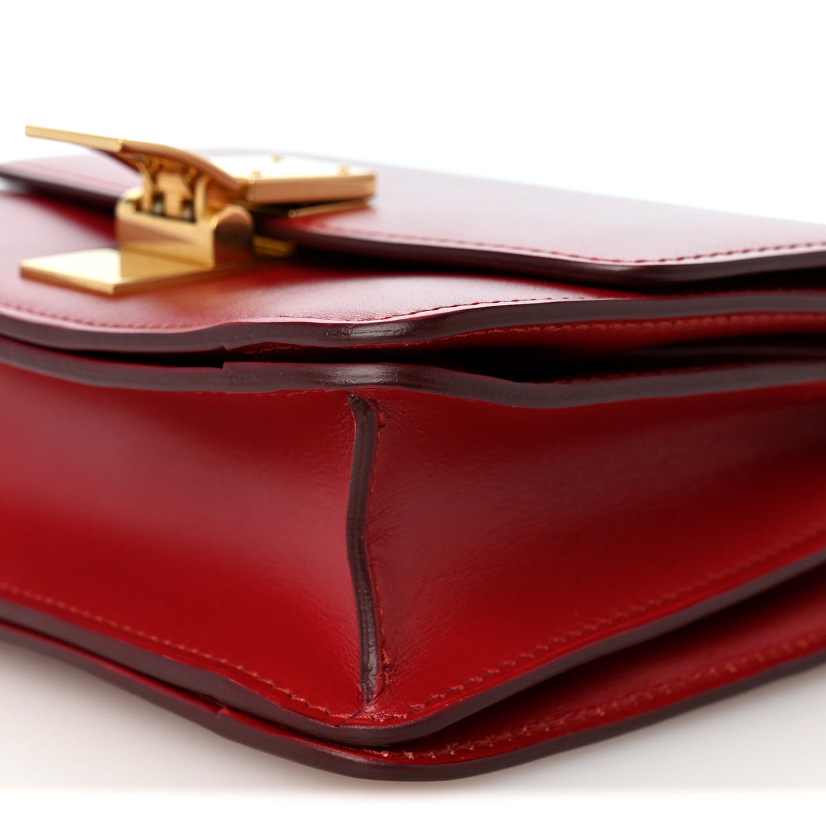 Celine Smooth Calfskin Small Classic Box Flap Bag Red 10 of 11