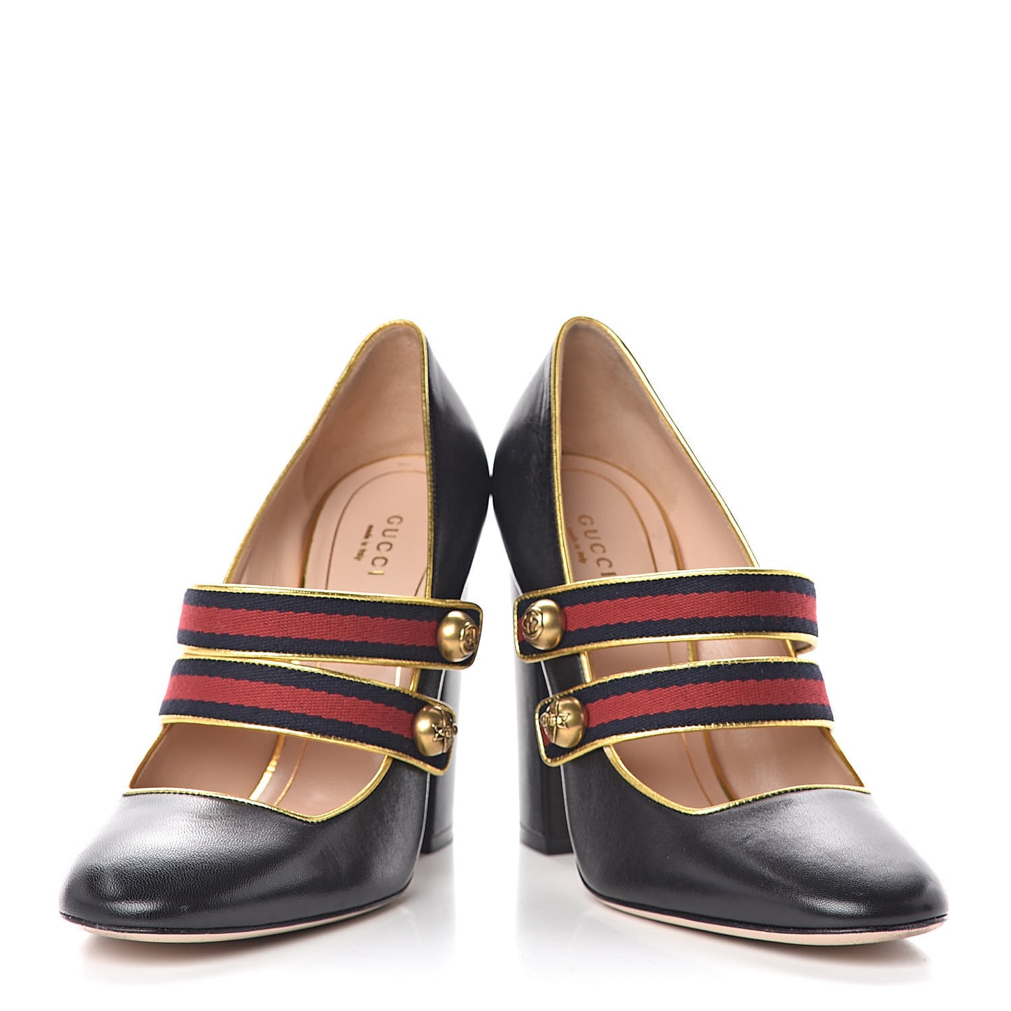 Calfskin Carly Mary Jane Web Pumps 39 Black