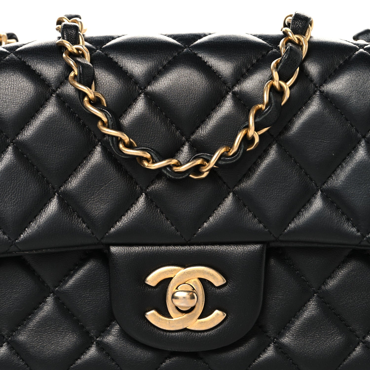 Chanel Lambskin Quilted Mini Rectangular Flap Black 7 of 10