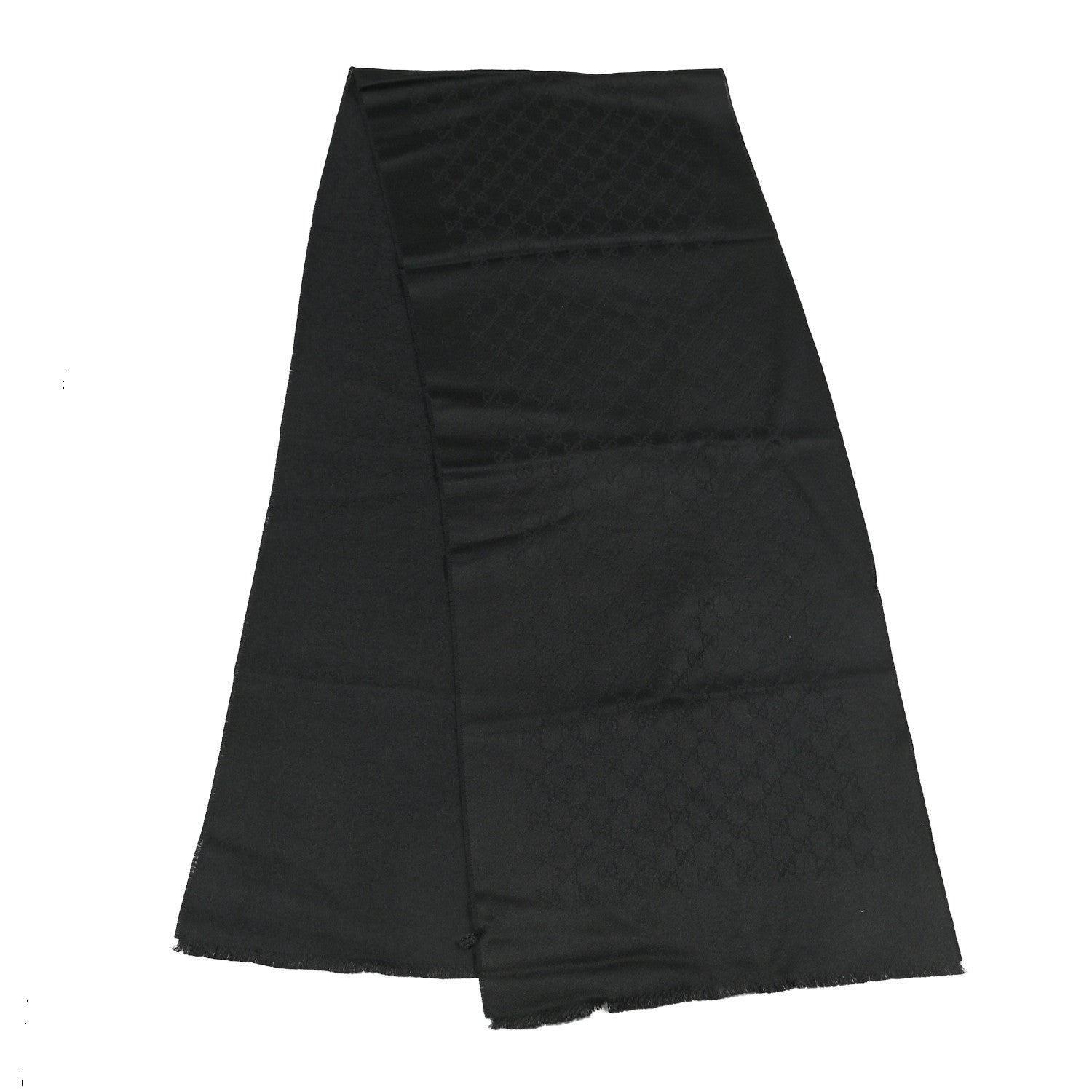 Gucci Cashmere GG Monogram Gem Lux Scarf Black 2 of 4