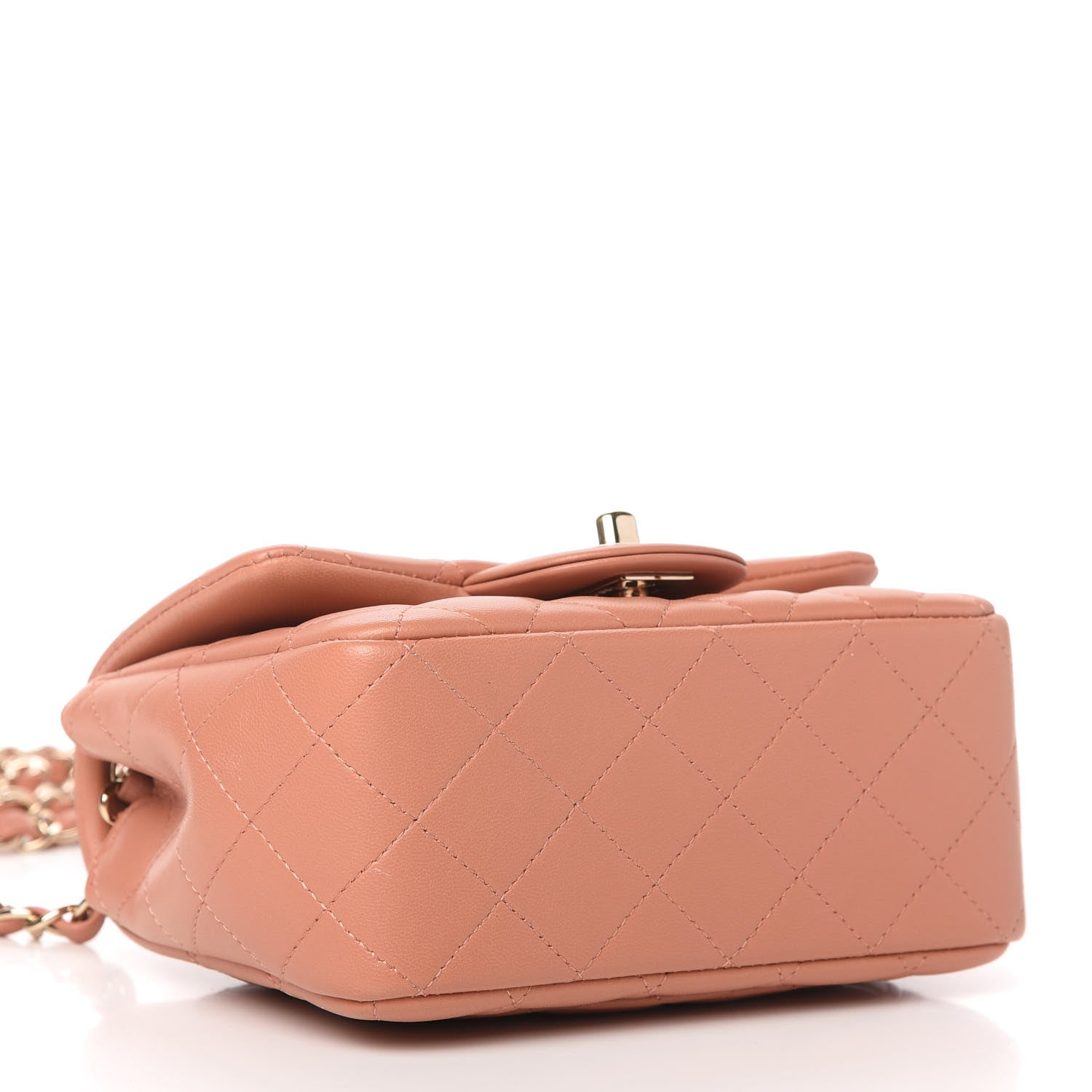 Chanel Lambskin Quilted Mini Square Flap Dark Beige 4 of 11