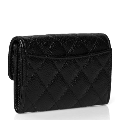 Chanel Caviar Quilted Flap Card Holder Wallet Black 3 of 9