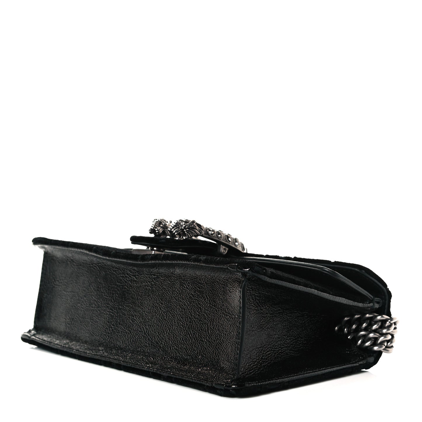 Velvet Skipper Crystal GG Monogram Small Dionysus Shoulder Bag Black Black Diamond