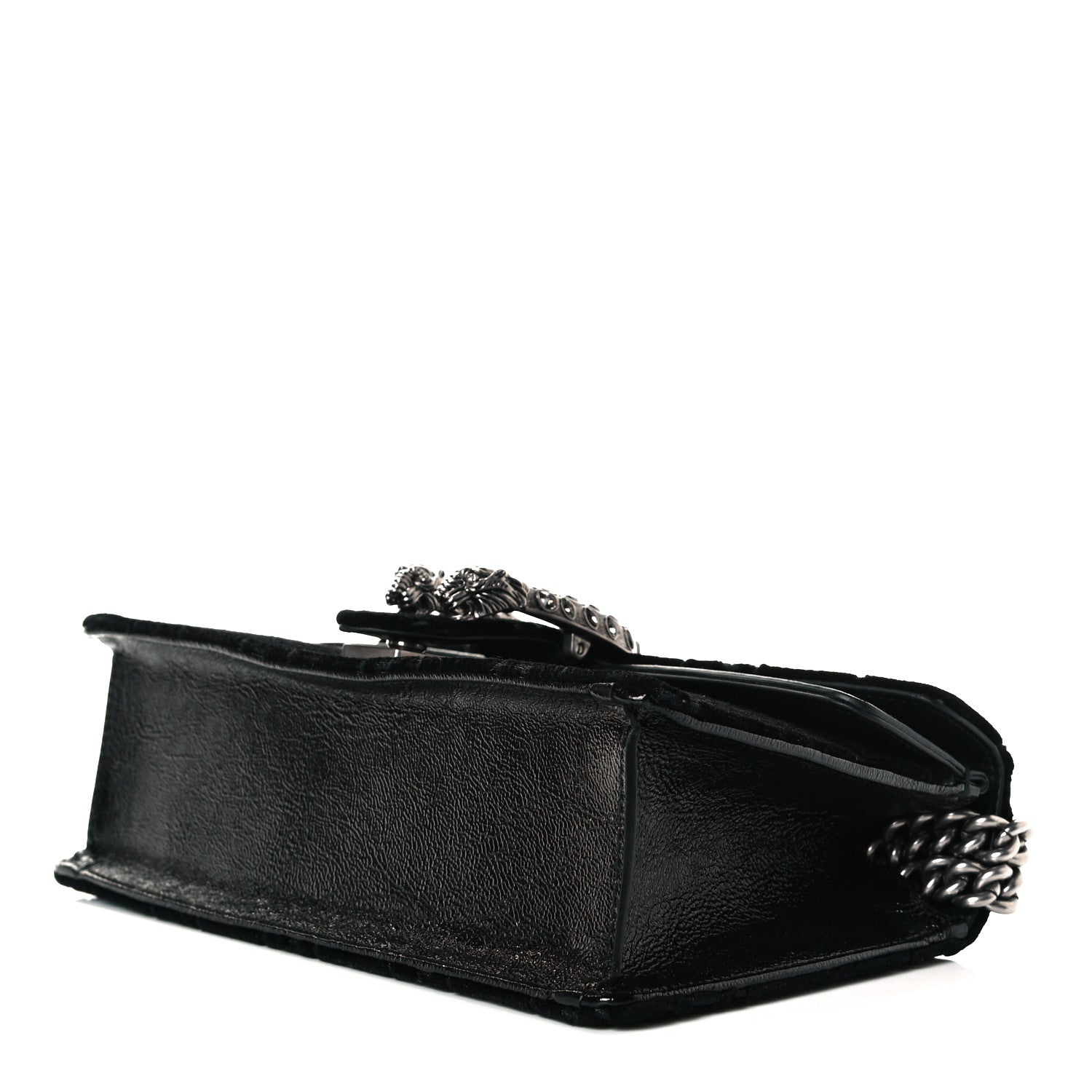 Gucci Velvet Skipper Crystal GG Monogram Small Dionysus Shoulder Bag Black Black Diamond 5 of 8