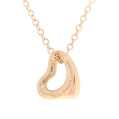 Tiffany 18K Rose Gold 7mm Elsa Peretti Open Heart Pendant Necklace 3 of 3