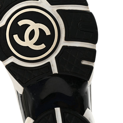 Chanel Mesh Suede Calfskin Grained Calfskin Womens CC Sneakers 36 White Black 7 of 9