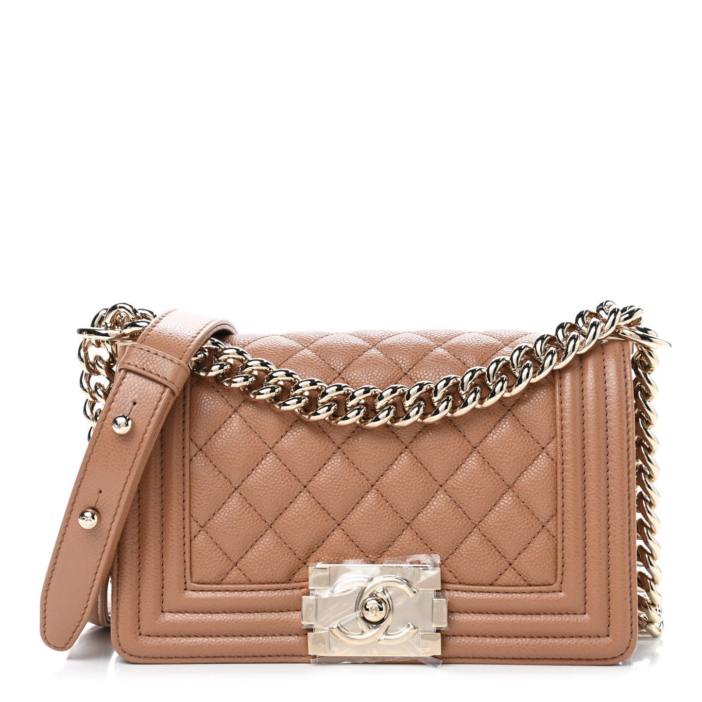 Caviar Quilted Small Boy Flap Brown