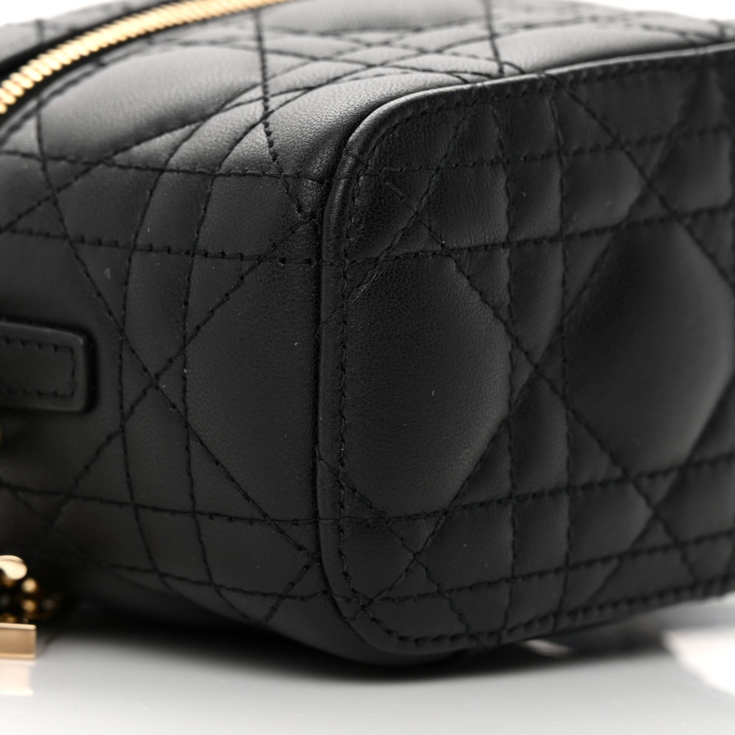 Lambskin Cannage Micro Lady Dior Vanity Case Black