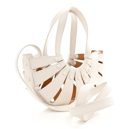 Bottega Veneta French Calfskin Small Shell White Frost 3 of 10