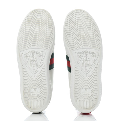 Gucci Calfskin Ayers Bee Embroidered Womens Ace Sneakers 37.5 White Green 5 of 18