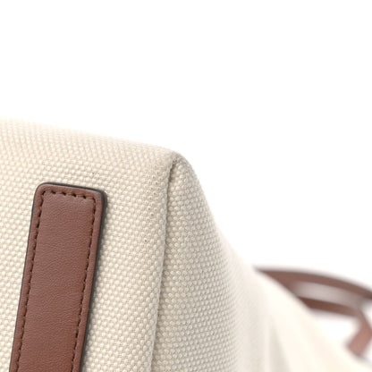 Burberry Cotton Canvas Calfskin Large Society Tote Bag Natural 7 of 11