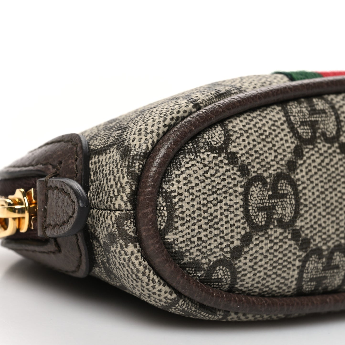 GG Supreme Monogram Web Ophidia Dome Key Pouch Beige New Acero