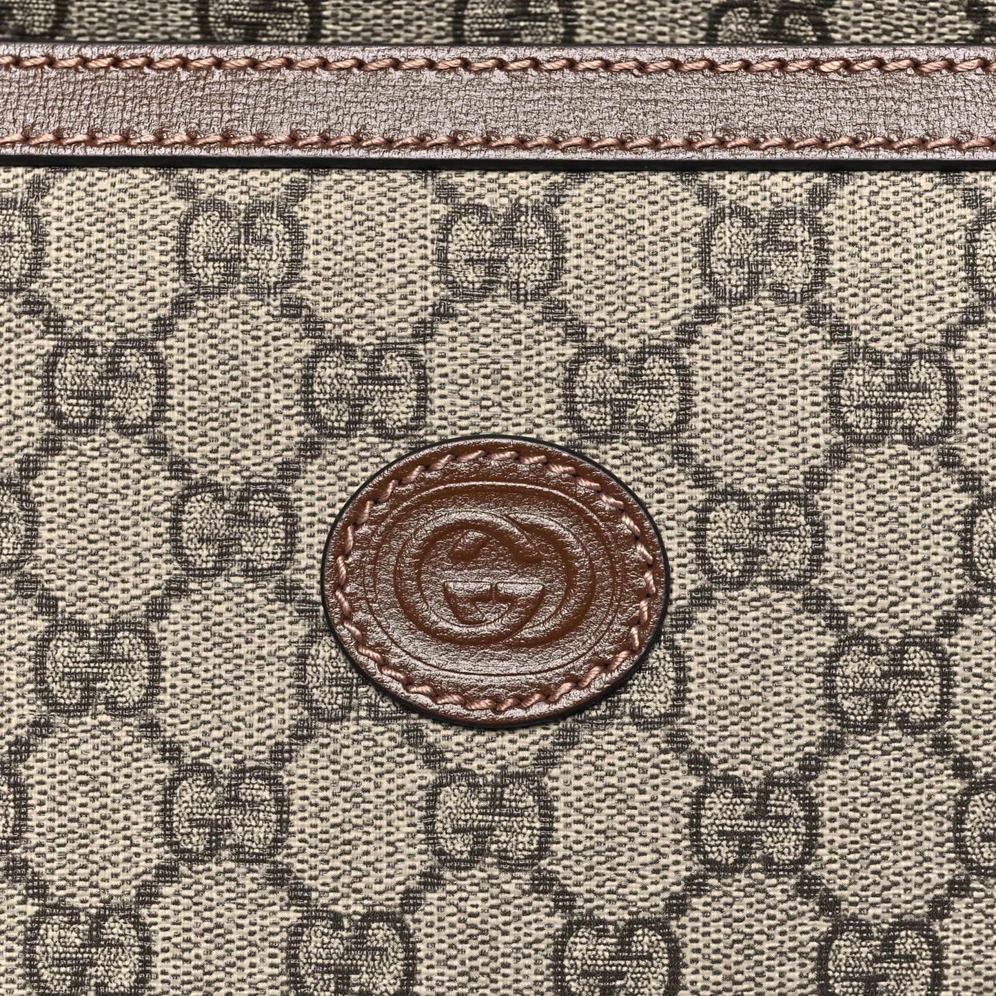 GG Supreme Monogram Azalea Calfskin Retro Interlocking G Garment Bag Beige Ebony Brown Sugar