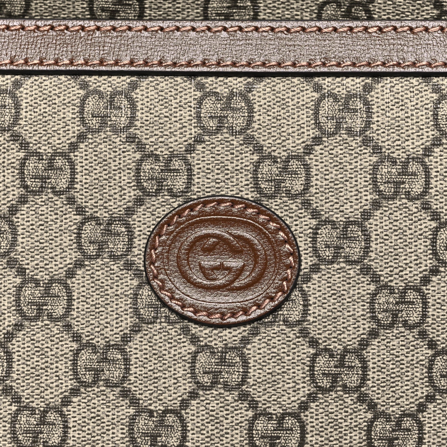 Gucci GG Supreme Monogram Azalea Calfskin Retro Interlocking G Garment Bag Beige Ebony Brown Sugar 7 of 9