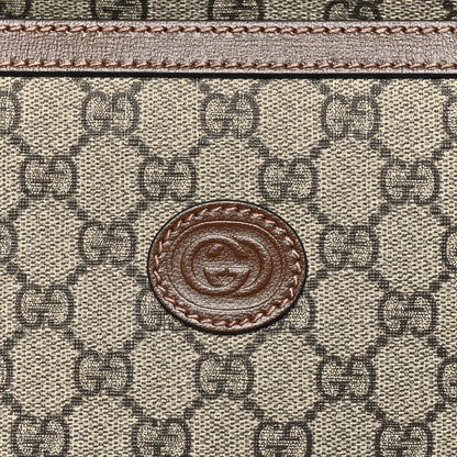 Gucci GG Supreme Monogram Azalea Calfskin Retro Interlocking G Garment Bag Beige Ebony Brown Sugar 7 of 9