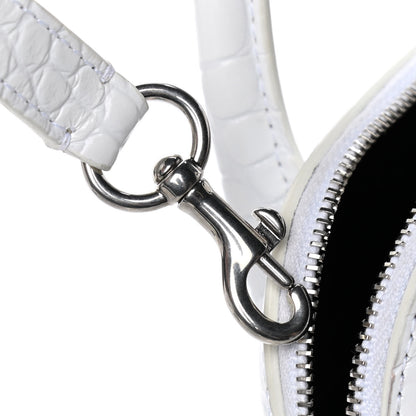 Balenciaga Calfskin Crocodile Embossed XXS Ville Top Handle Bag White Black 13 of 18