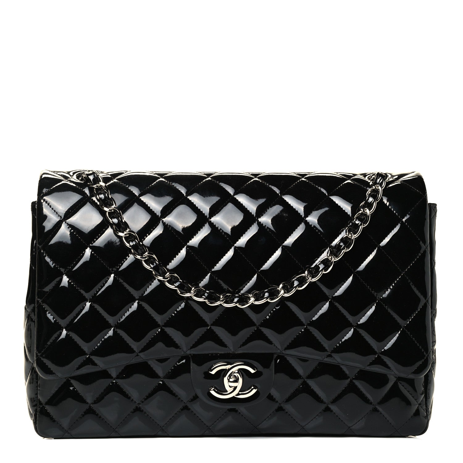 Chanel Patent Quilted Maxi Double Flap Black 1 of 4