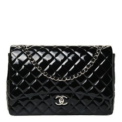 Chanel Patent Quilted Maxi Double Flap Black 1 of 4