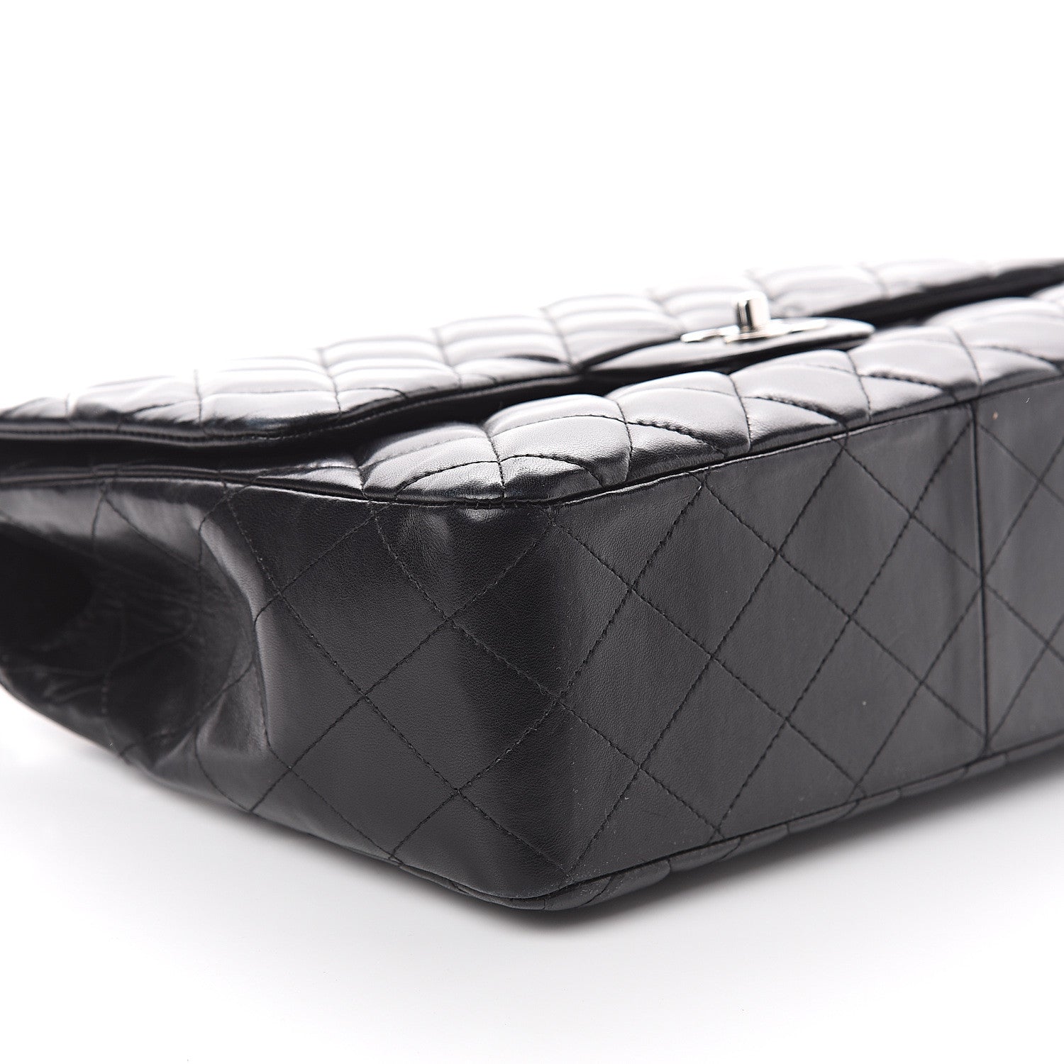Chanel Lambskin Quilted Jumbo Single Flap Black 8 of 9