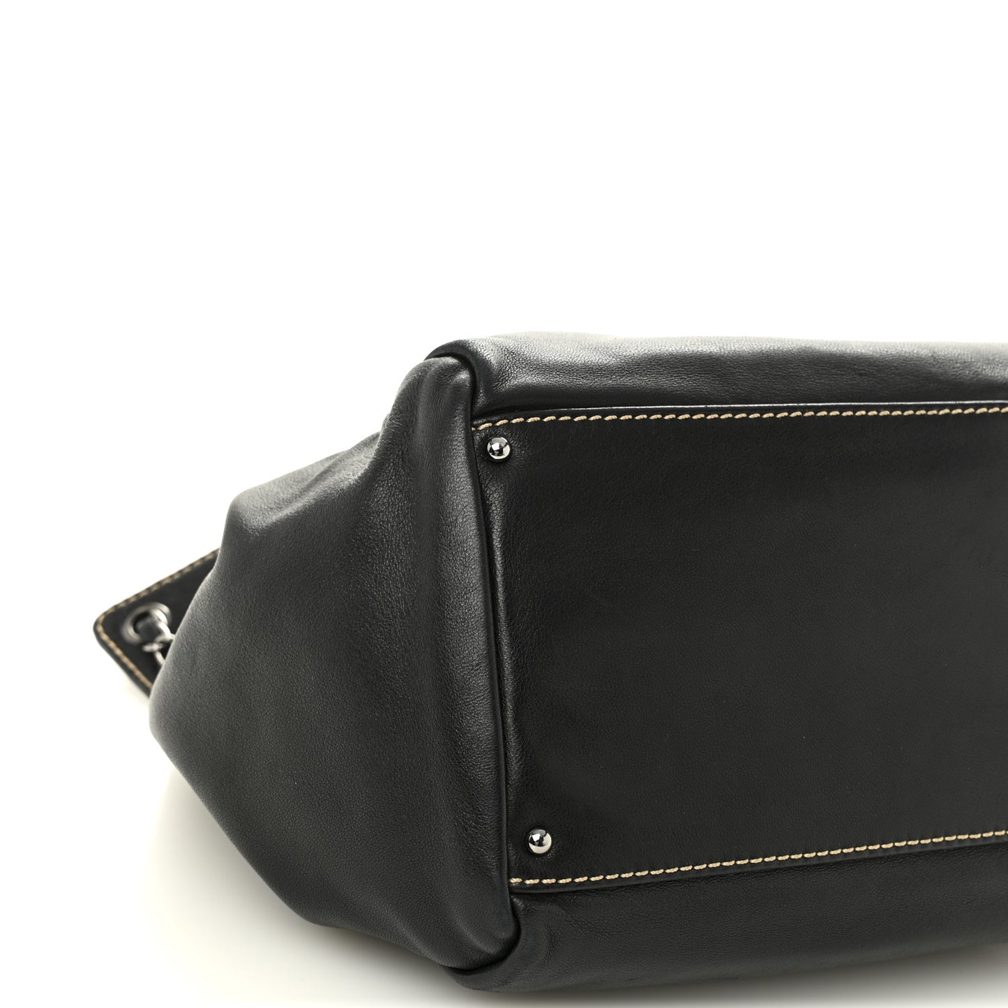 Lambskin Lax Accordion Shoulder Bag Black