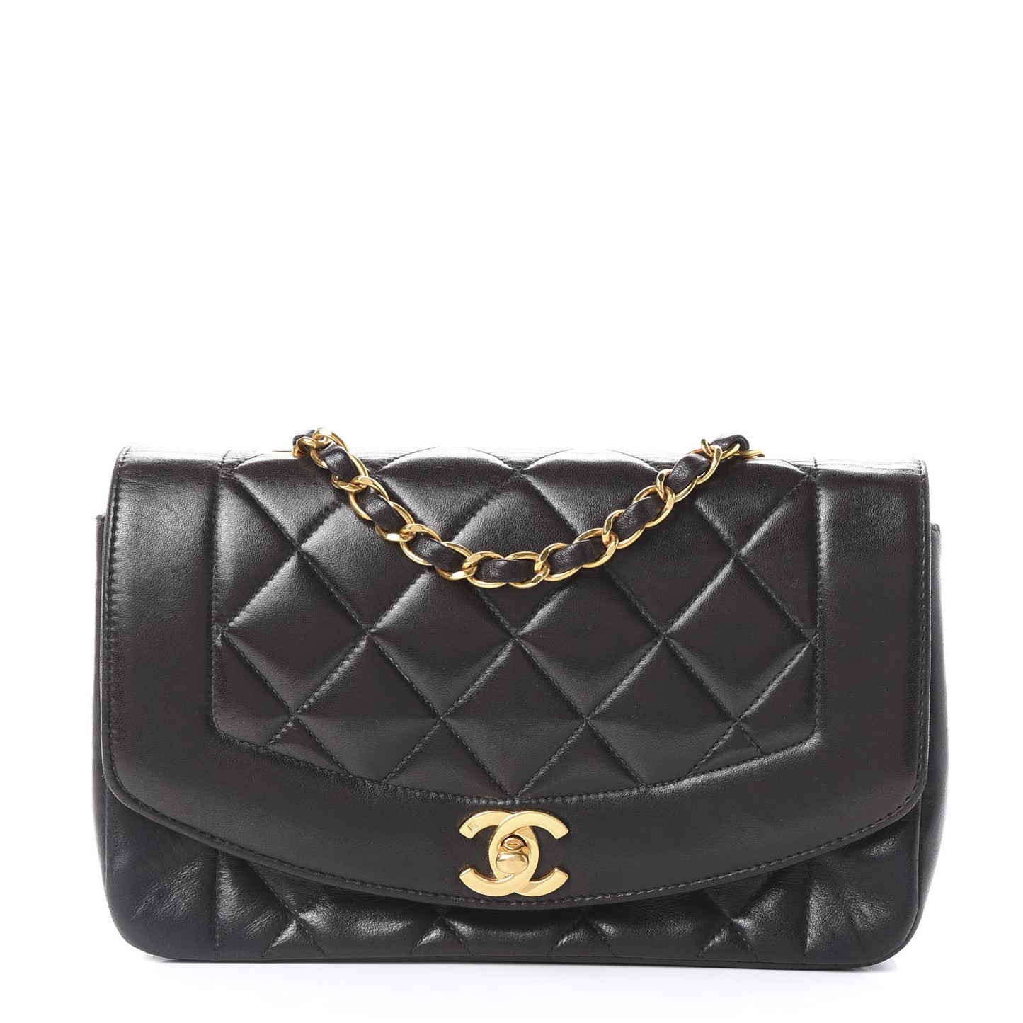 Lambskin Quilted Small Single Flap Black