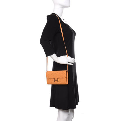 Hermes Ostrich Constance Long Wallet To Go Safran 2 of 10
