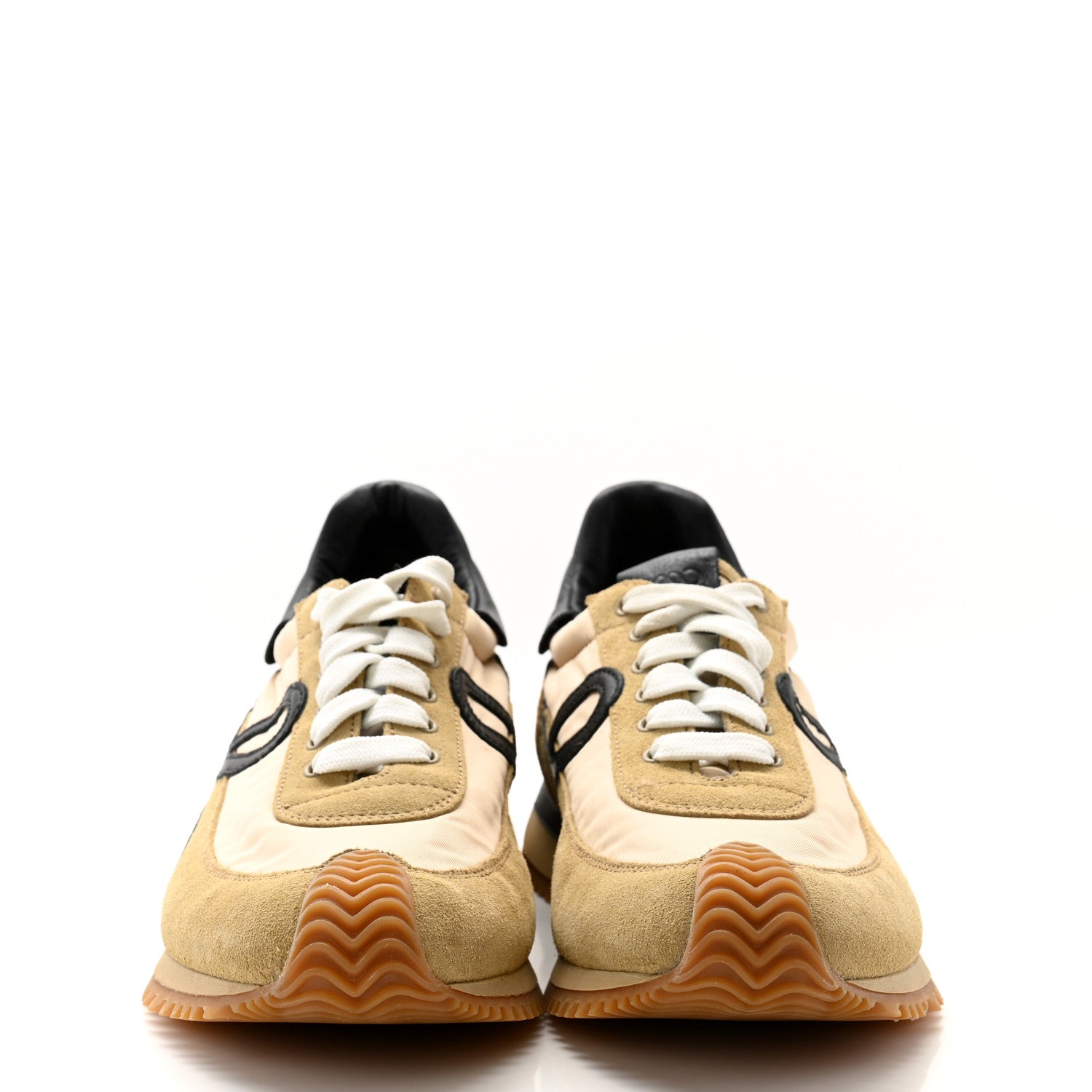 Loewe Nylon Suede Flow Runner Sneakers 40 Gold Black 2 of 11