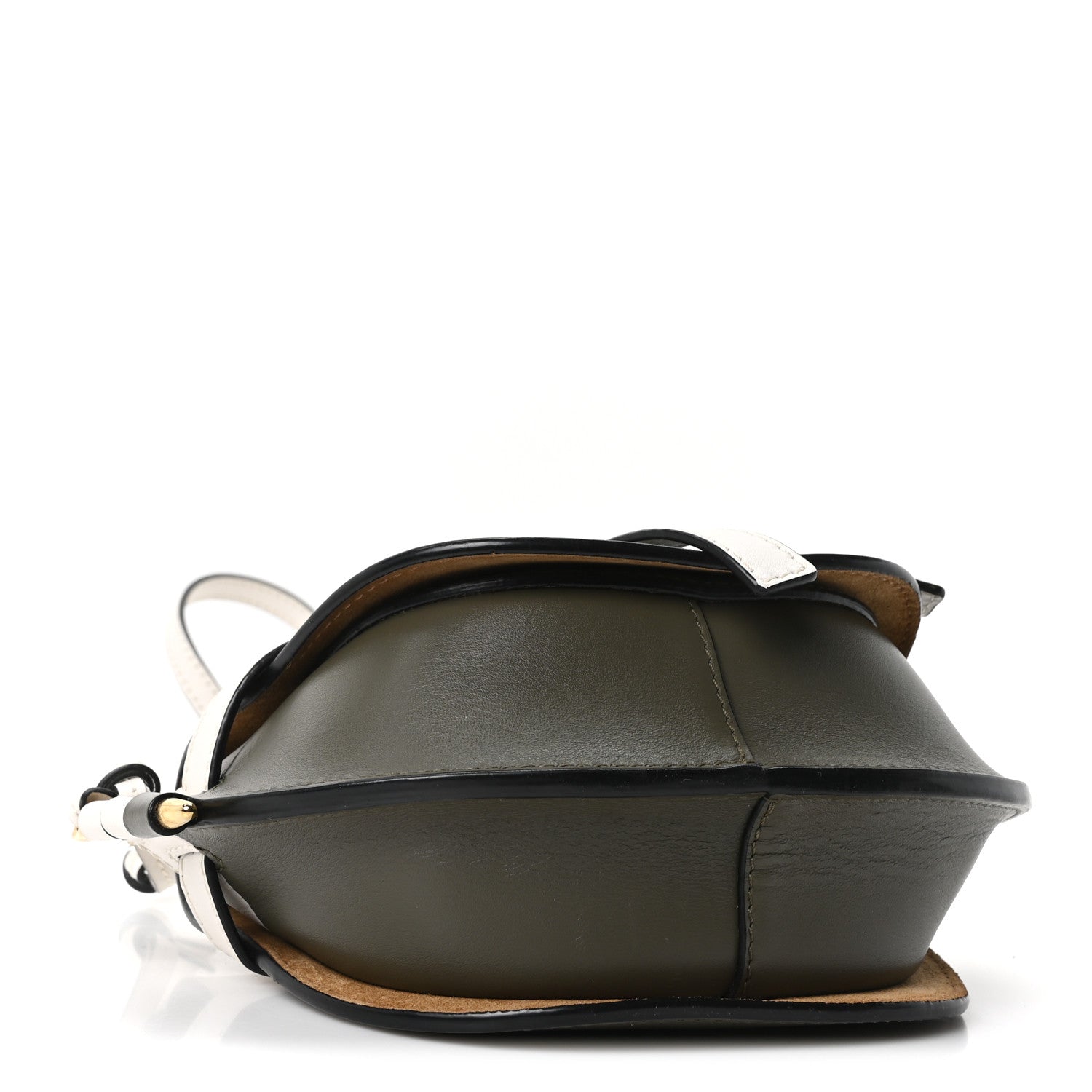 Loewe Calfskin Mini Gate Crossbody Bag Khaki Green Soft White 4 of 10