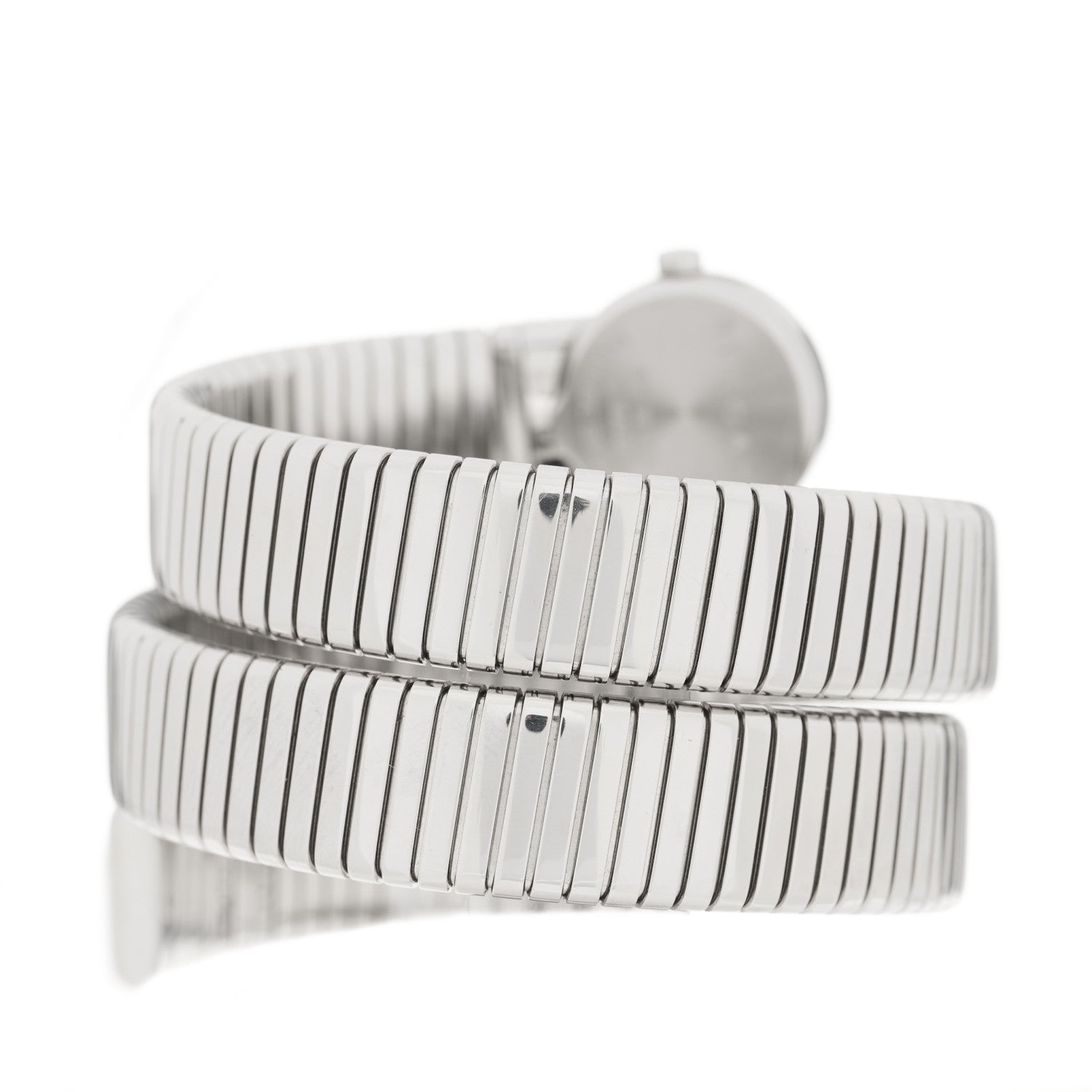 Bulgari Stainless Steel 19mm Tubogas Double Spiral Quartz Watch Black 3 of 4