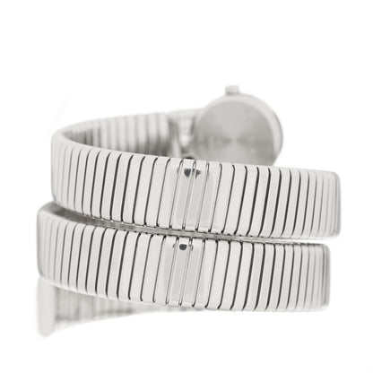 Bulgari Stainless Steel 19mm Tubogas Double Spiral Quartz Watch Black 3 of 4