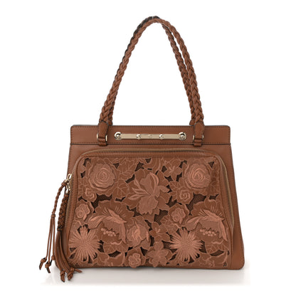 Valentino Garavani Vitello Lace Demetra Satchel Cognac 1 of 10