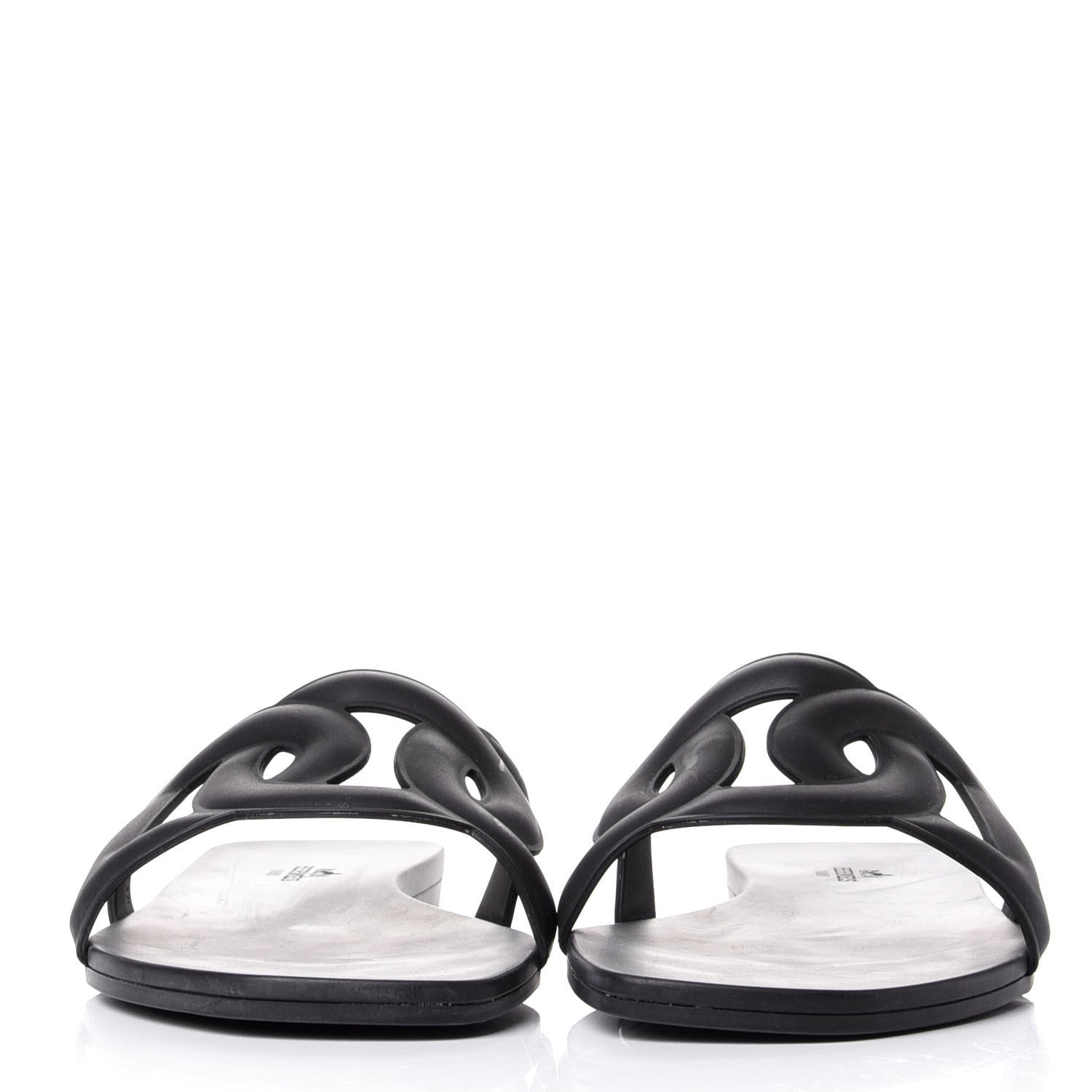 Hermes Rubber Aloha Sandals 39 Black 2 of 11