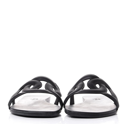 Hermes Rubber Aloha Sandals 39 Black 2 of 11