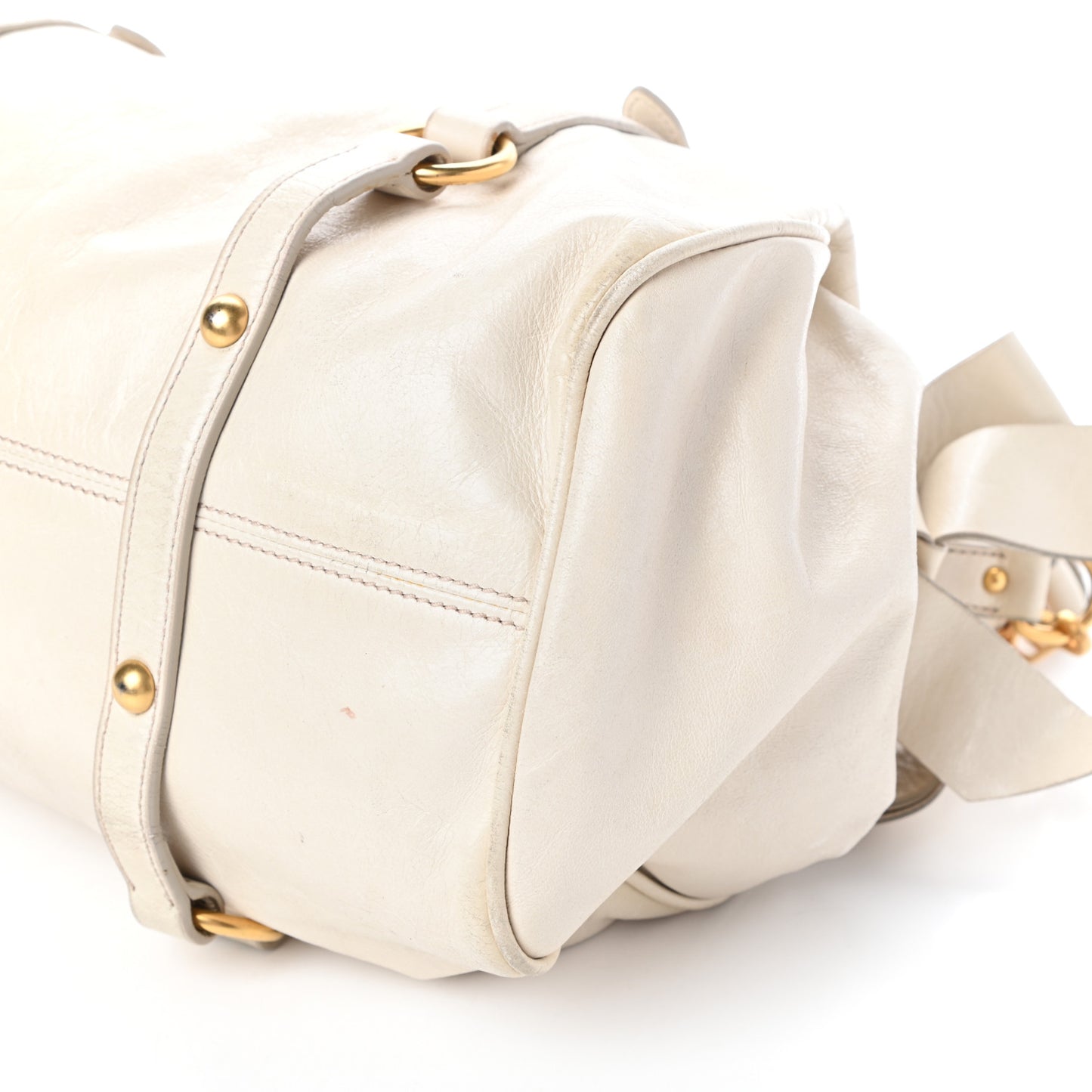 Vitello Lux Medium Bow Bag Talco