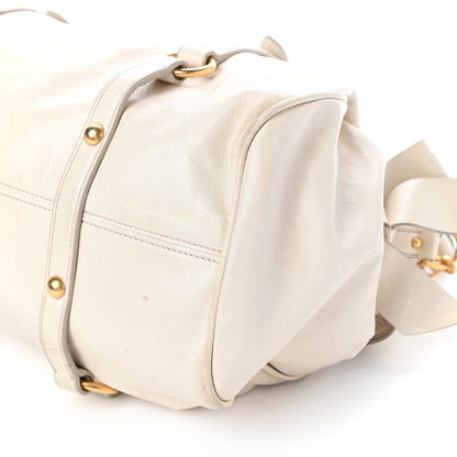 Miu Miu Vitello Lux Medium Bow Bag Talco 9 of 11
