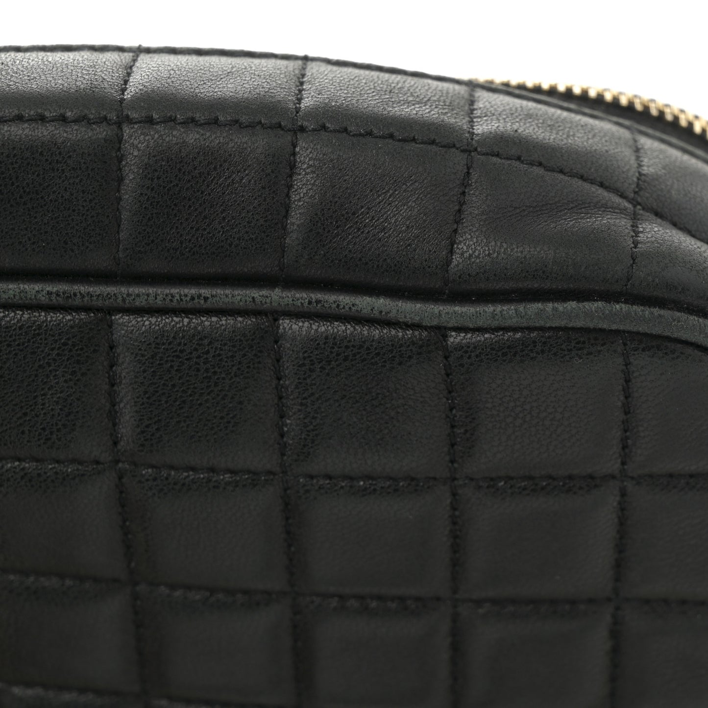 Lambskin Carre Quilted Cassandre Mini Camera Bag Black