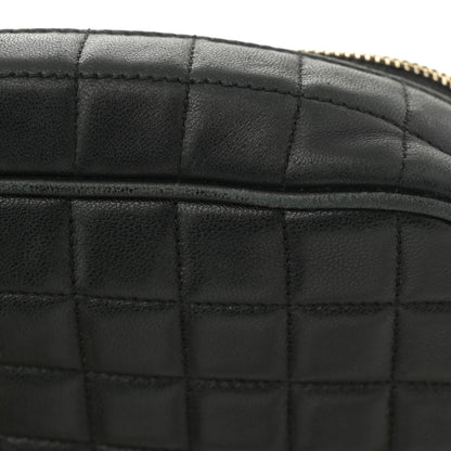 Saint Laurent Lambskin Carre Quilted Cassandre Mini Camera Bag Black 11 of 14