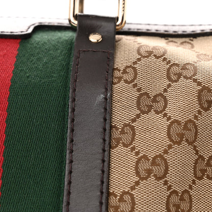 Gucci Monogram Vintage Web Medium Boston Dark Brown 12 of 16