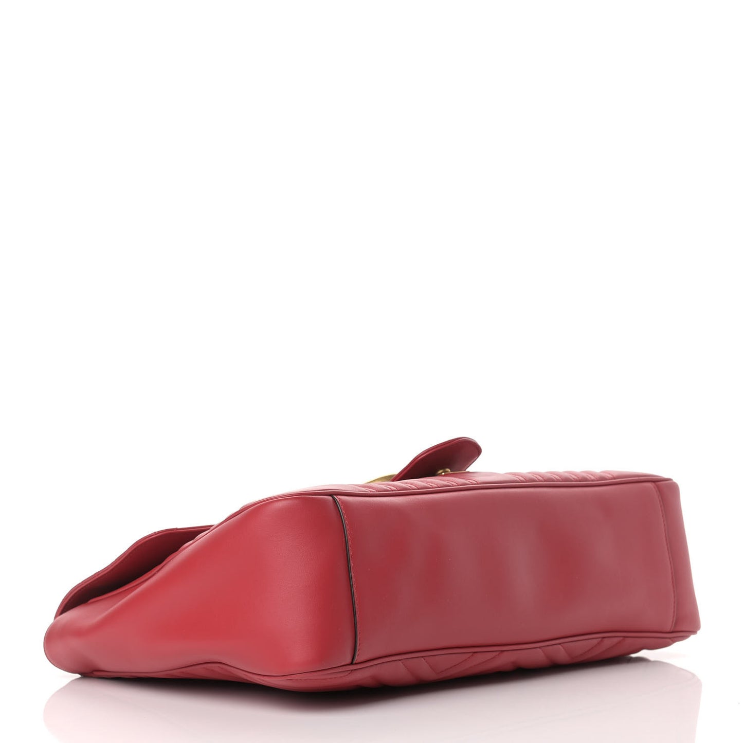 Calfskin Matelasse Large GG Marmont Shoulder Bag Hibiscus Red