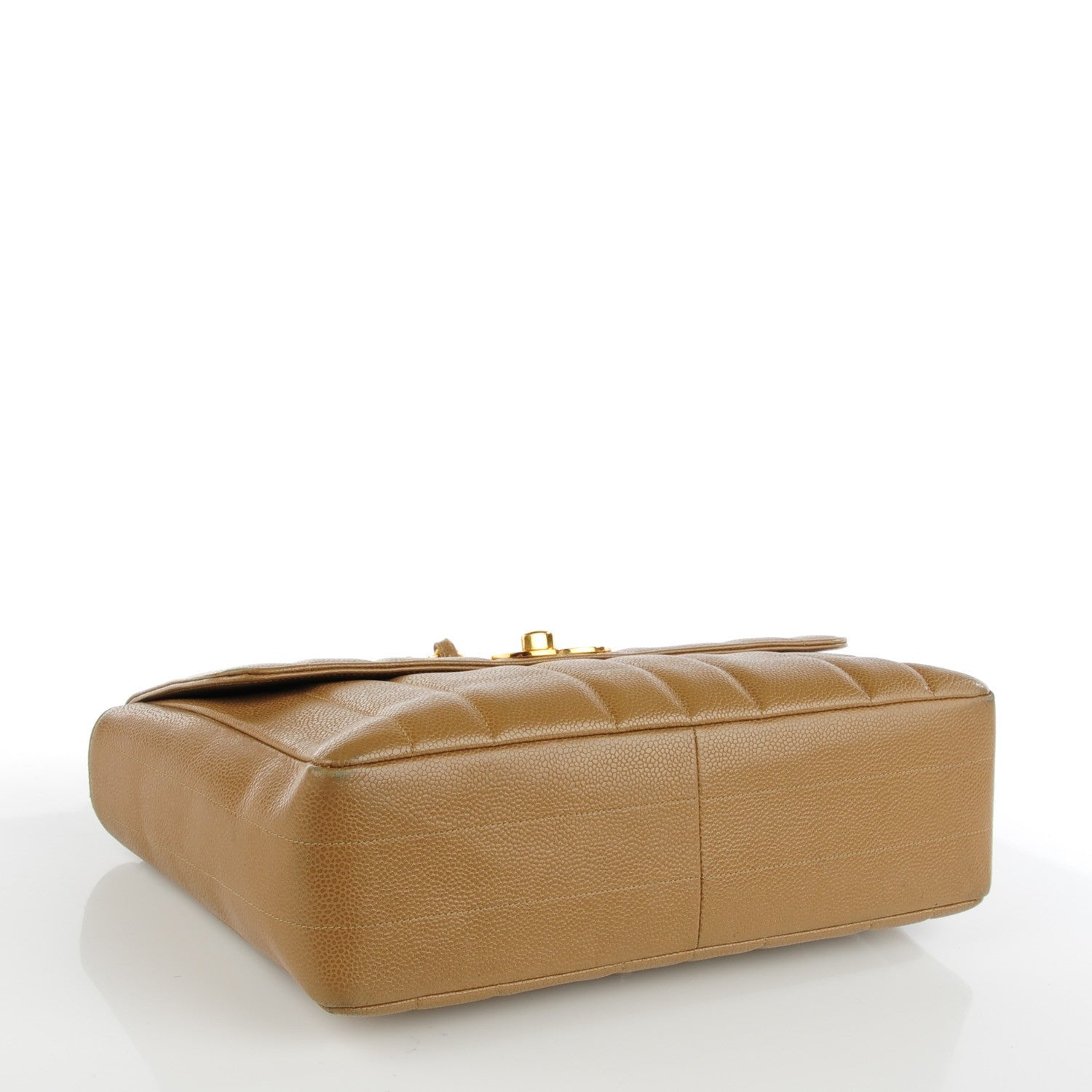 Chanel Caviar Vertical Quilted Jumbo Flap Beige 4 of 13