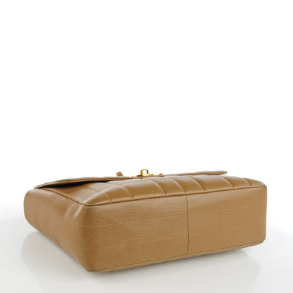 Chanel Caviar Vertical Quilted Jumbo Flap Beige 4 of 13