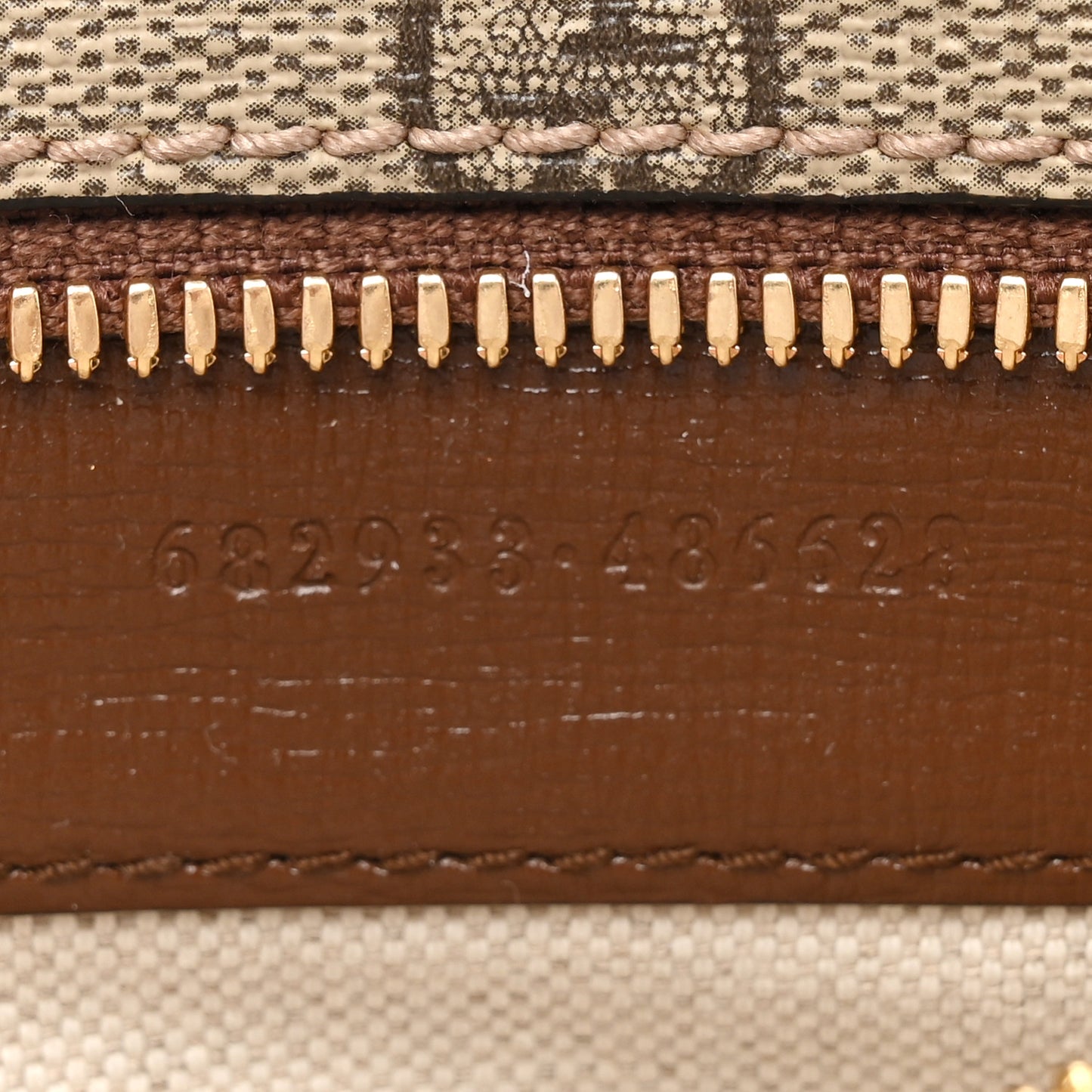 GG Supreme Monogram Textured Calfskin Retro Interlocking G Belt Bag Beige Ebony Brown Sugar