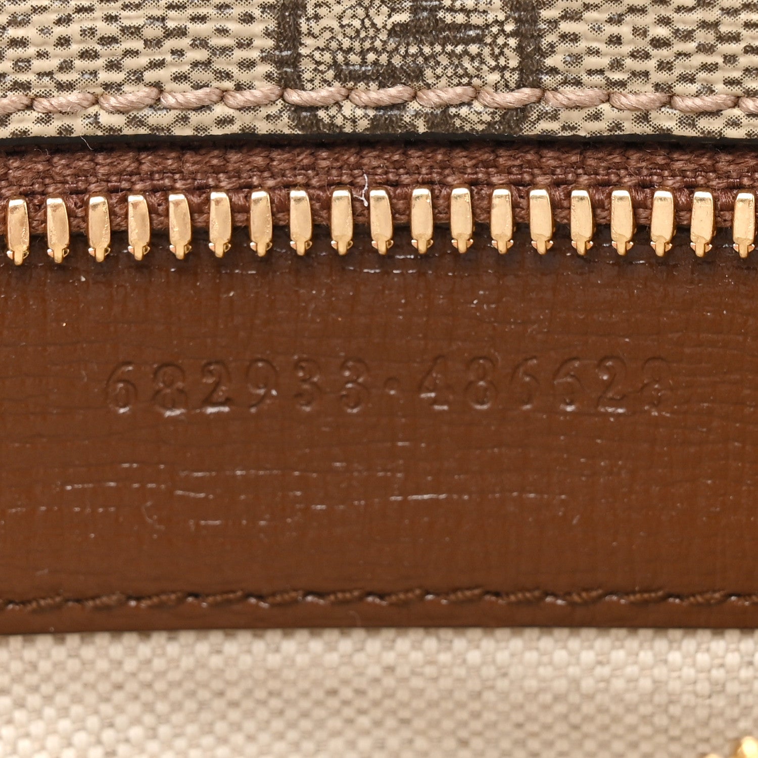 Gucci GG Supreme Monogram Textured Calfskin Retro Interlocking G Belt Bag Beige Ebony Brown Sugar 7 of 11