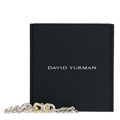 David Yurman Sterling Silver 14K Yellow Gold Curb Link Buckle Bracelet 5 of 5