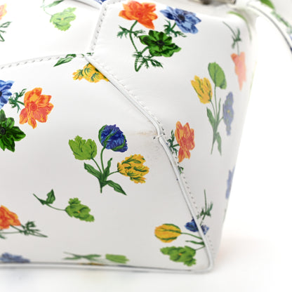Loewe Satin Calfskin Flower Print Small Puzzle Edge Bag White Multicolor 11 of 11