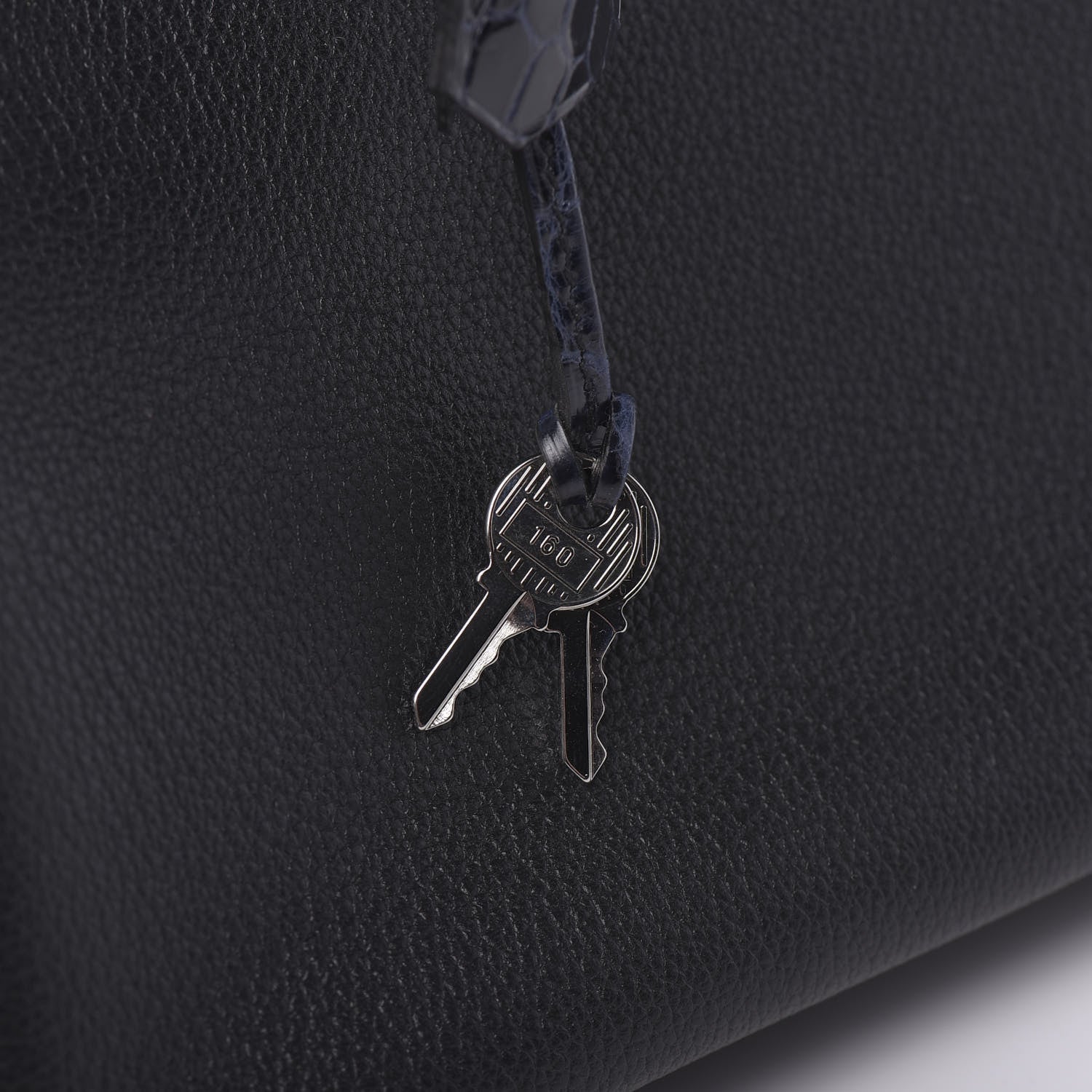 Hermes Taurillon Novillo Shiny Niloticus Crocodile Birkin Touch 30 Black Bleu Marine 11 of 38