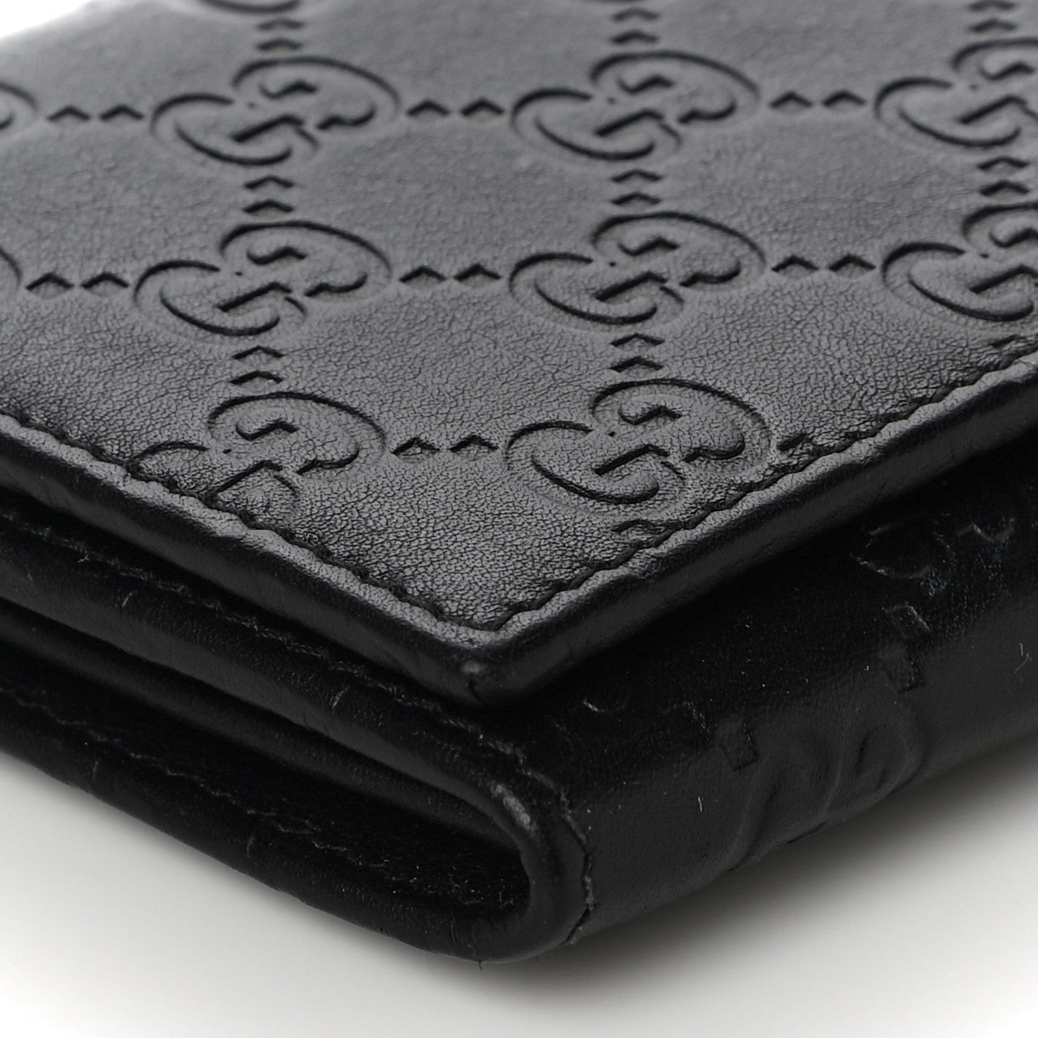 Gucci Guccissima Metal Bar Continental Flap Wallet Black 8 of 11