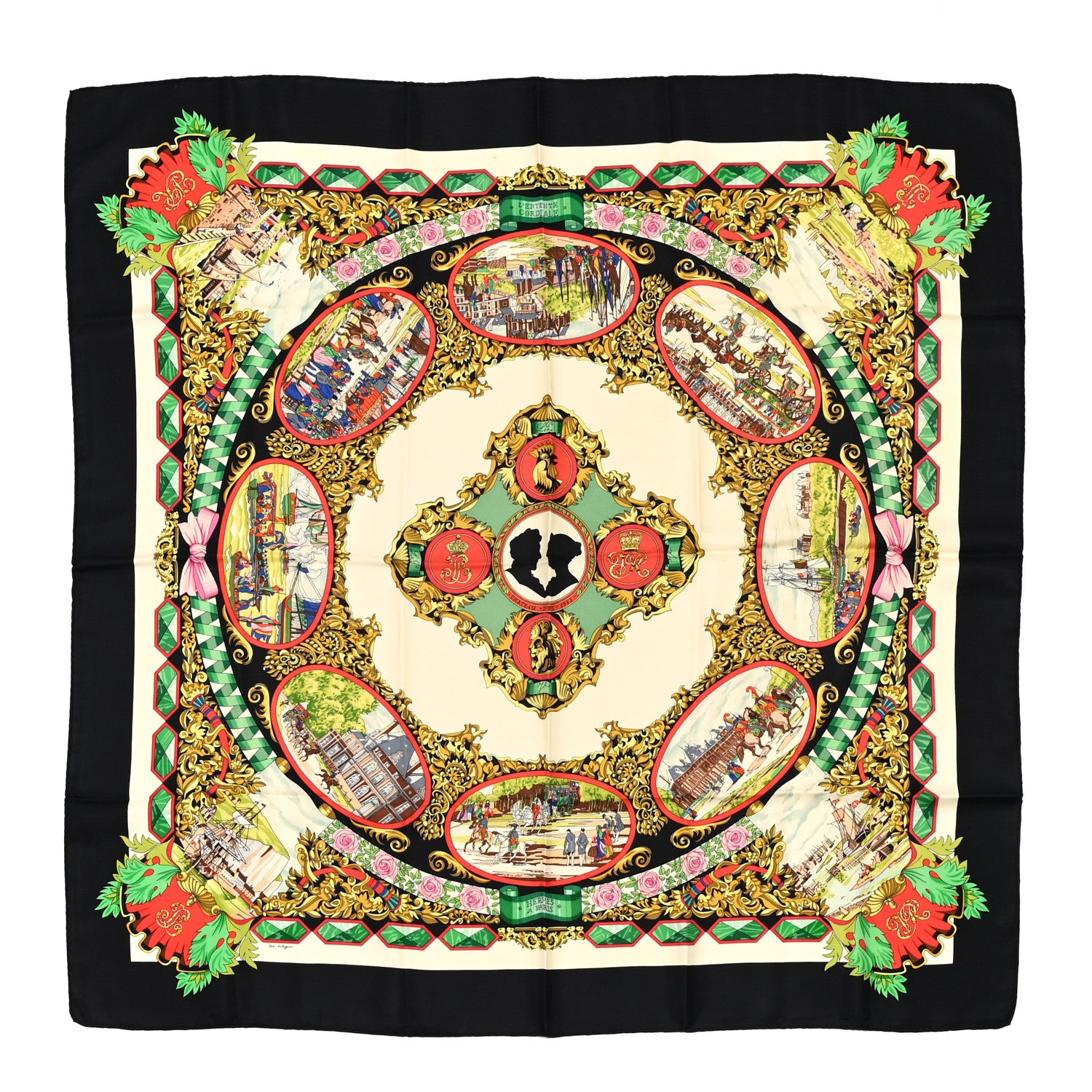 Hermes Silk L'entente Cordiale Scarf 90 1 of 4