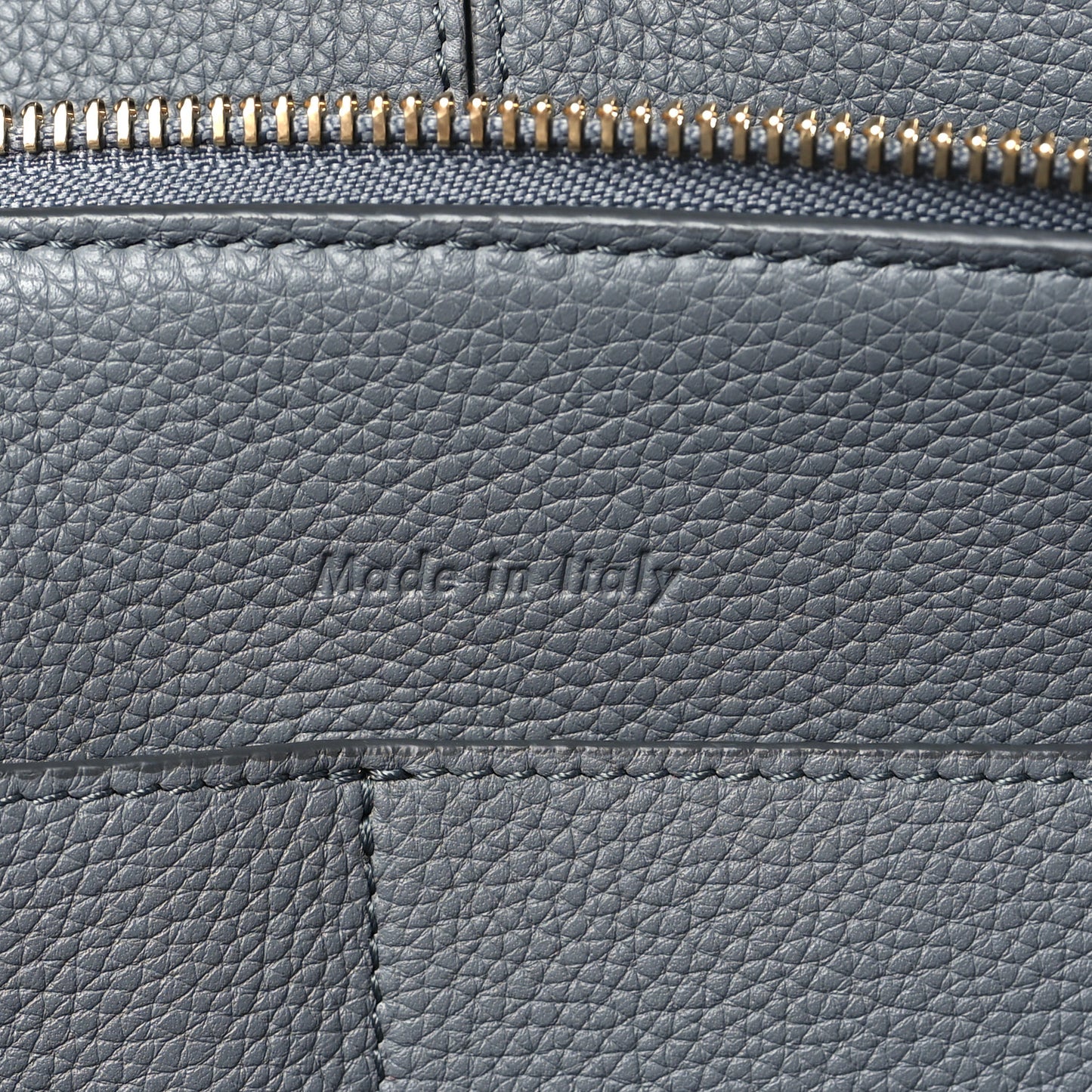 Baby Grained Calfskin Medium Tri-Fold Bag Grey