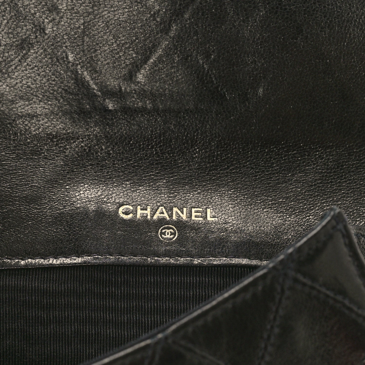 Chanel Calfskin Diamond Stitched Compact Wallet Black 7 of 12